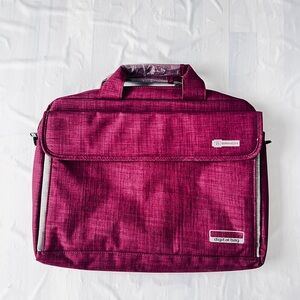 Brinch laptop computer bag messenger briefcase purple magenta padded 15.6" New